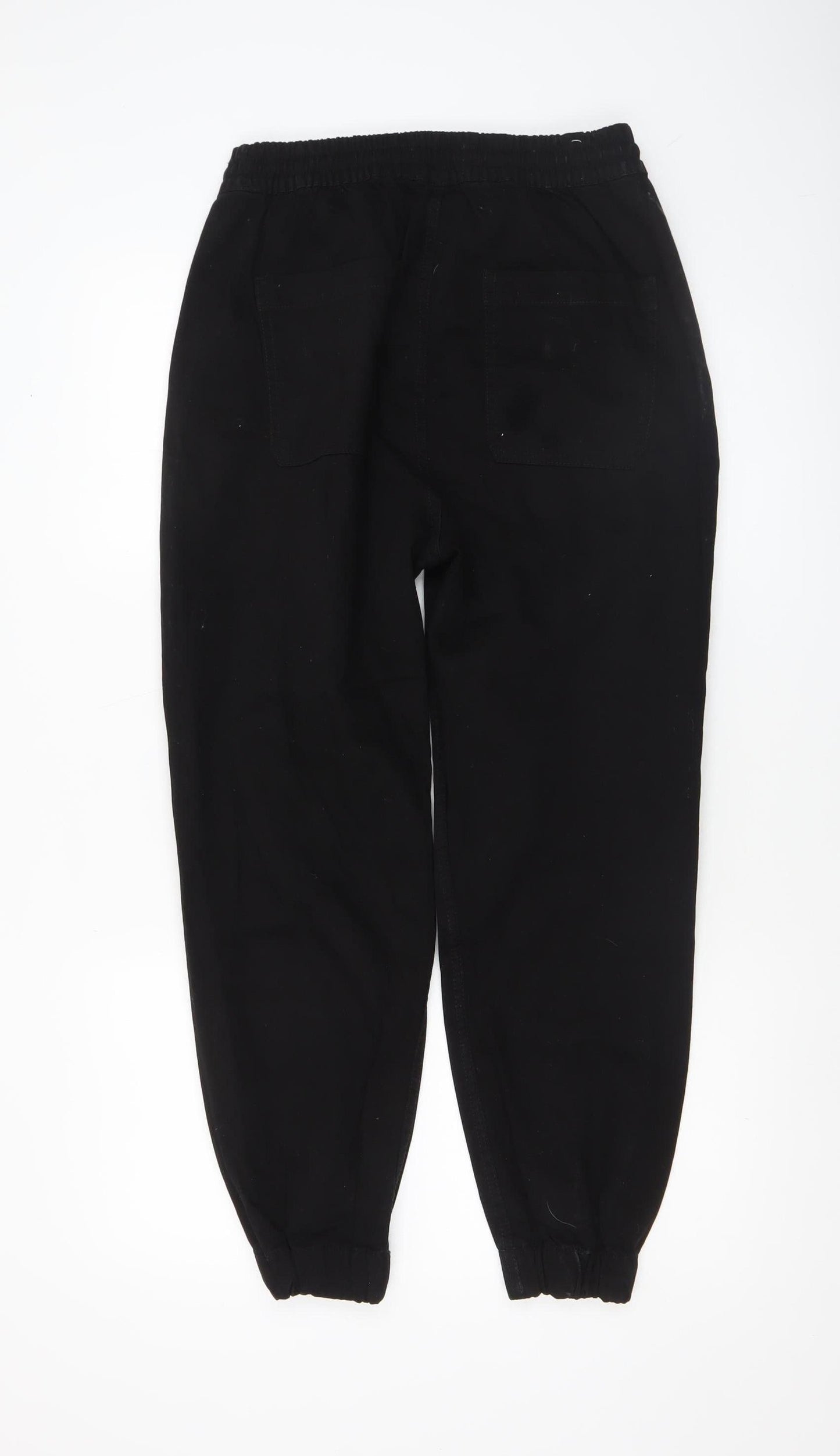 Bershka Women’s Black Cotton Joggers L Elastic Waist Casual