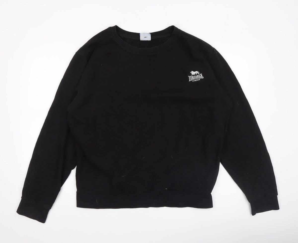 Mens UK Size L Lonsdale Black Pullover Sweatshirt