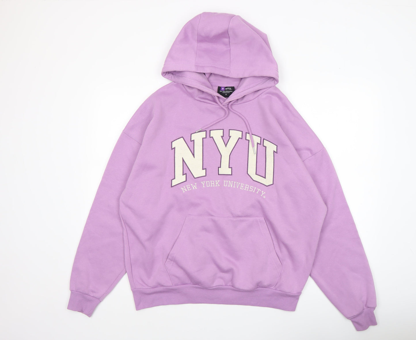 Womens UK Size S NYU Purple Pullover Hoodie