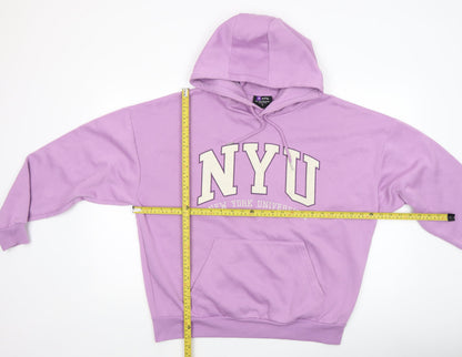 Womens UK Size S NYU Purple Pullover Hoodie