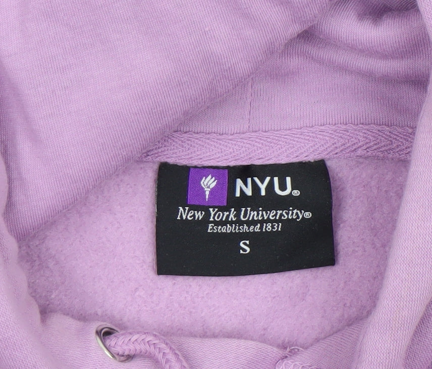 Womens UK Size S NYU Purple Pullover Hoodie