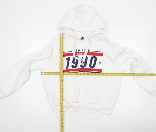 Womens UK Size 12 H&M White Pullover Hoodie