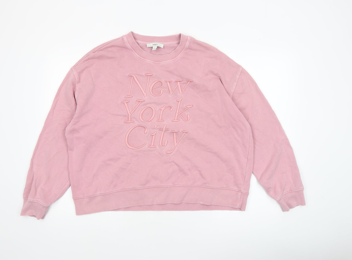 Womens UK Size L Marks and Spencer Pink Pullover Sweatshirt