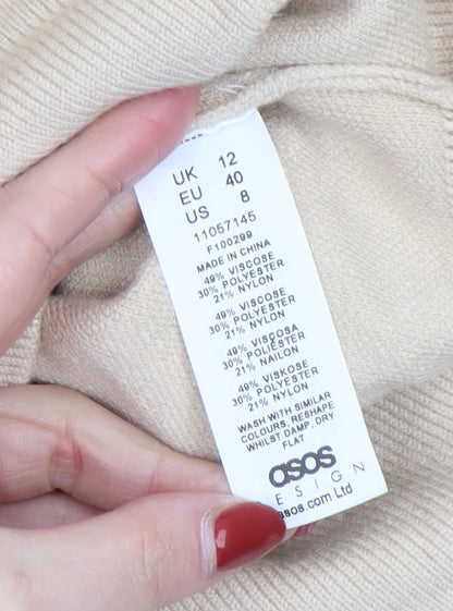 Womens UK Size 12 ASOS Beige Pullover Jumper