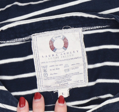 Womens UK Size L Laura Ashley Blue Basic T-Shirt