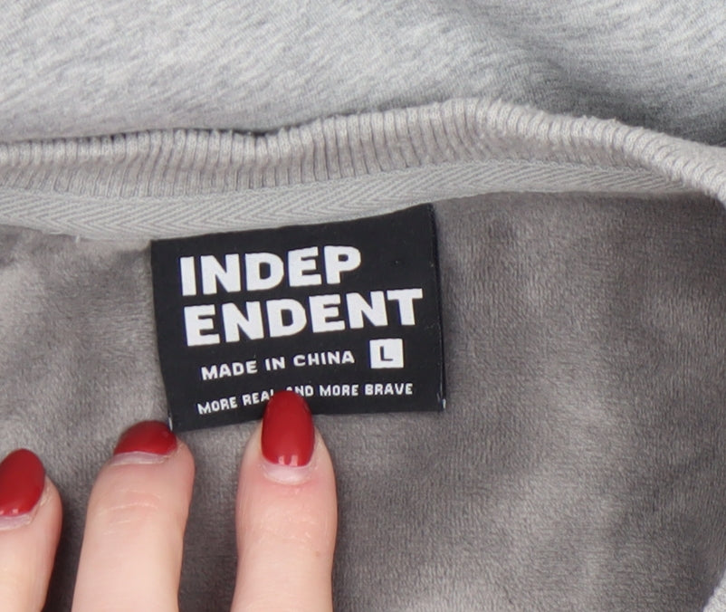 Mens UK Size L Independent Grey Pullover Sweatshirt