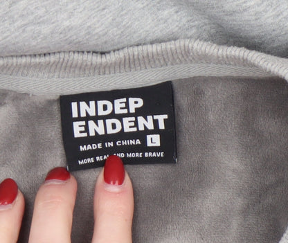 Mens UK Size L Independent Grey Pullover Sweatshirt