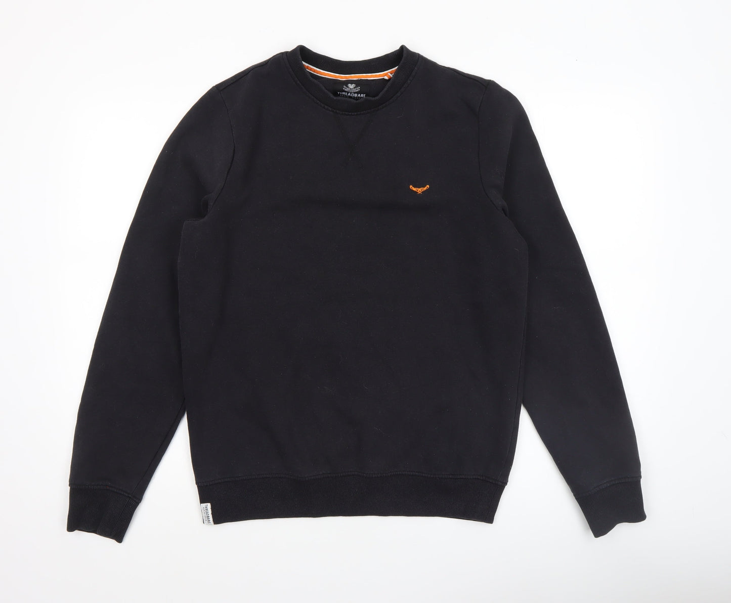 Mens UK Size S Threadbare Black Pullover Sweatshirt
