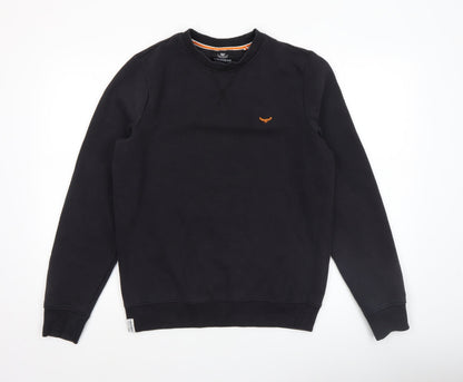 Mens UK Size S Threadbare Black Pullover Sweatshirt