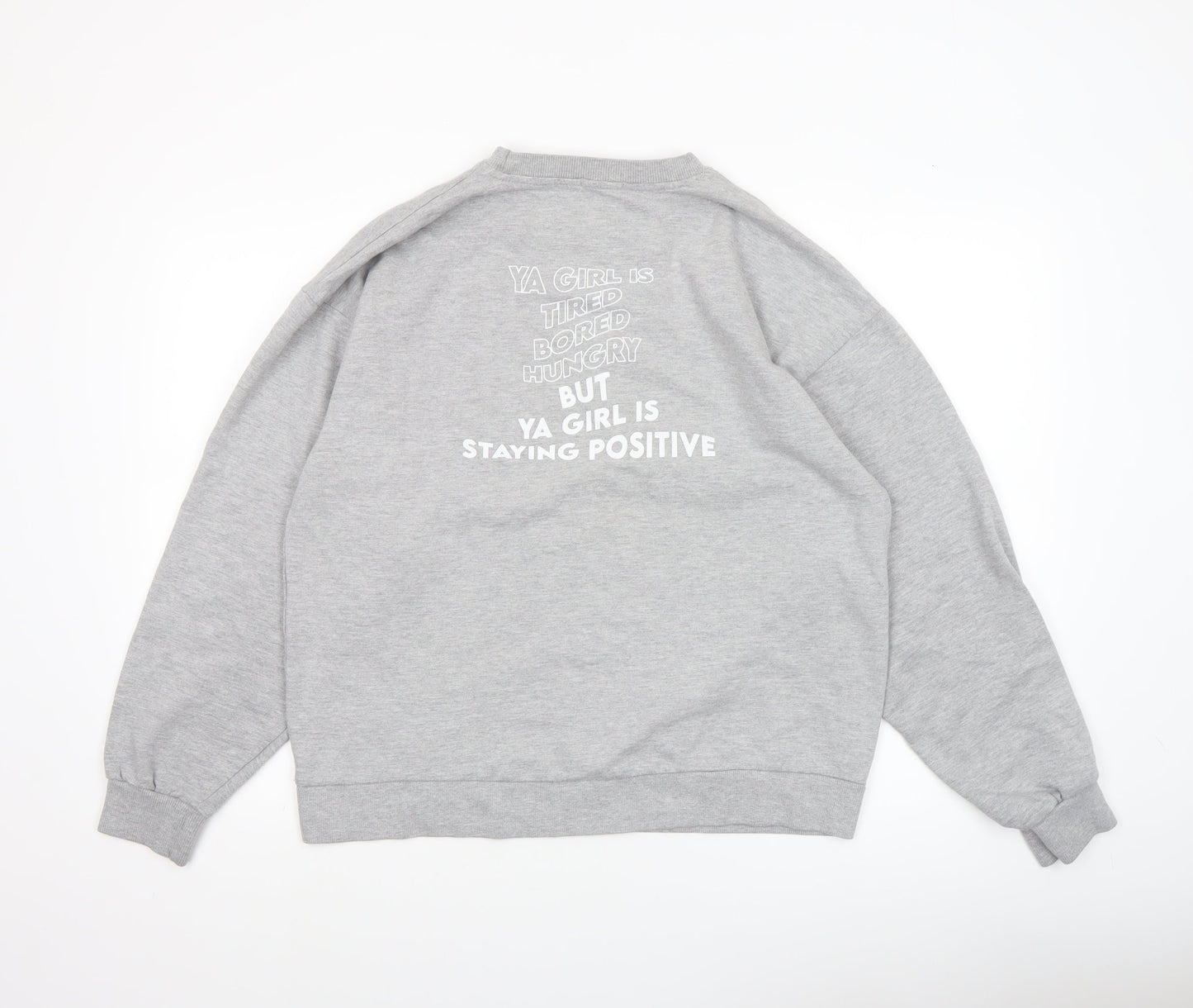 Womens UK Size XL Boohoo Grey Pullover Sweatshirt