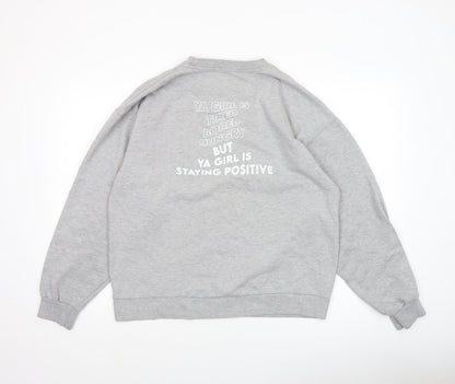Womens UK Size XL Boohoo Grey Pullover Sweatshirt