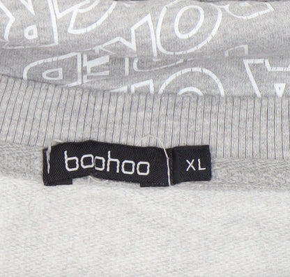 Womens UK Size XL Boohoo Grey Pullover Sweatshirt