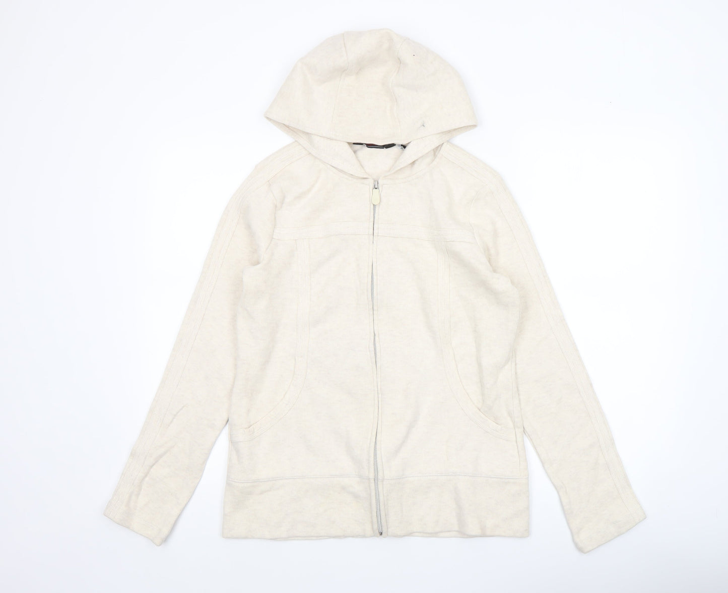 Womens UK Size S Kirkland Signature Beige Full Zip Hoodie