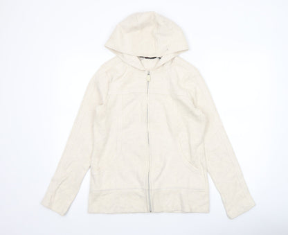 Womens UK Size S Kirkland Signature Beige Full Zip Hoodie