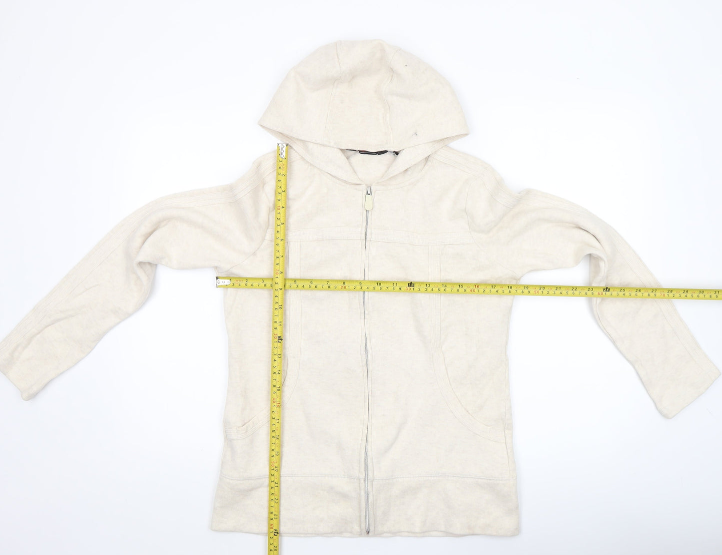 Womens UK Size S Kirkland Signature Beige Full Zip Hoodie