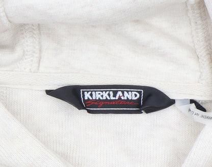 Womens UK Size S Kirkland Signature Beige Full Zip Hoodie