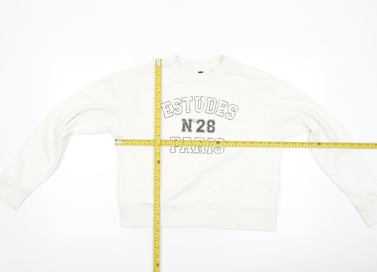 Womens UK Size 2XS H&M White Pullover Sweatshirt
