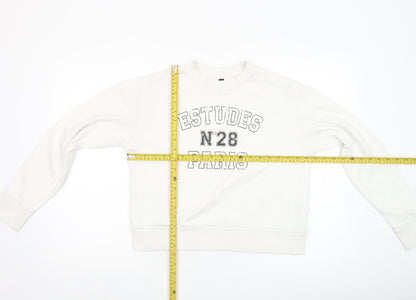Womens UK Size 2XS H&M White Pullover Sweatshirt