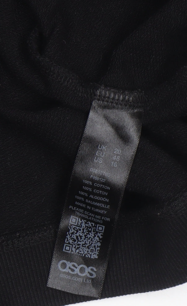 Womens UK Size 20 ASOS Black Pullover Sweatshirt