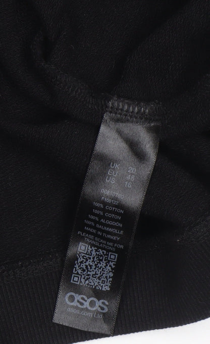Womens UK Size 20 ASOS Black Pullover Sweatshirt