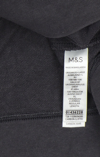 Mens UK Size L Marks and Spencer Black Pullover Sweatshirt