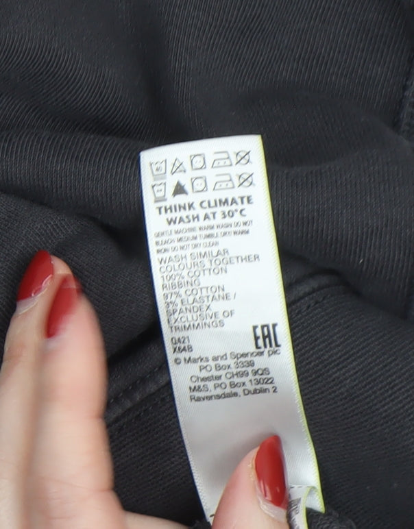 Mens UK Size L Marks and Spencer Black Pullover Sweatshirt