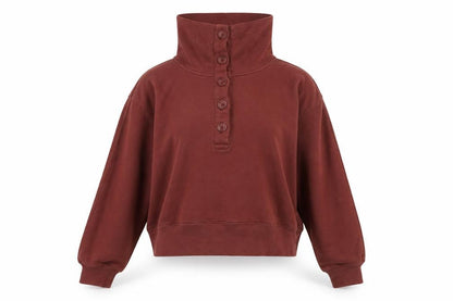 Womens UK Size XS Abercrombie & Fitch Brown Henley Sweatshirt