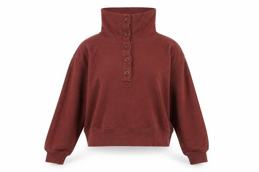 Womens UK Size XS Abercrombie & Fitch Brown Henley Sweatshirt
