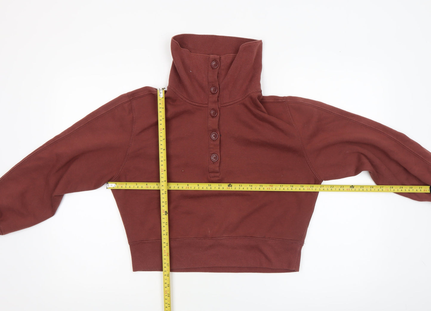 Womens UK Size XS Abercrombie & Fitch Brown Henley Sweatshirt