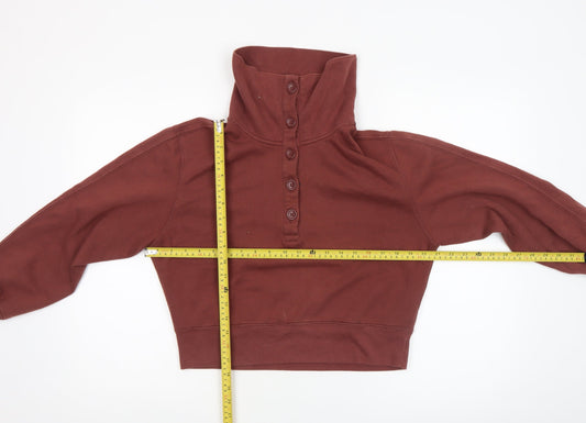 Womens UK Size XS Abercrombie & Fitch Brown Henley Sweatshirt