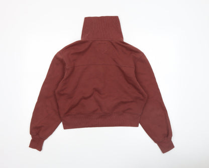 Womens UK Size XS Abercrombie & Fitch Brown Henley Sweatshirt