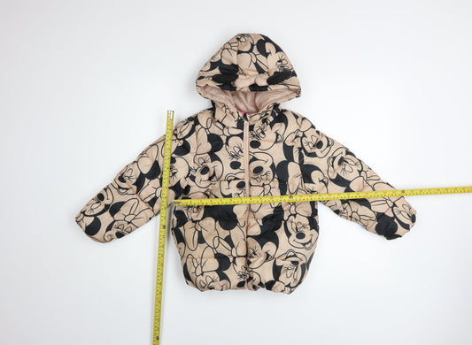 Girls UK Size 7 Years Disney Beige Puffer Jacket