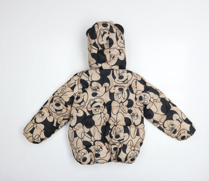 Girls UK Size 7 Years Disney Beige Puffer Jacket