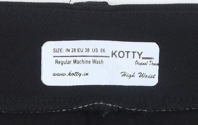 Womens UK Size 10 Kotty Regular Fit Casual Workwear Business Black Trousers