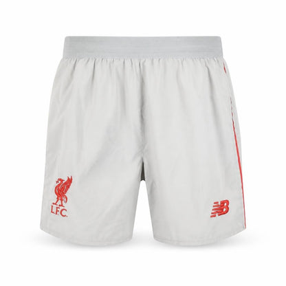 Front view of New Balance boys’ grey lfc athletic shorts, size 146, lightweight quick dry