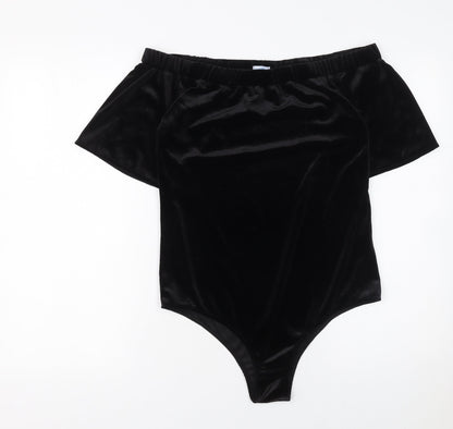 Womens UK Size M Blue Vanilla One-Piece Black Bodysuit