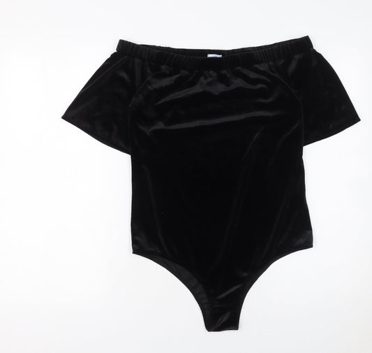 Womens UK Size M Blue Vanilla One-Piece Black Bodysuit