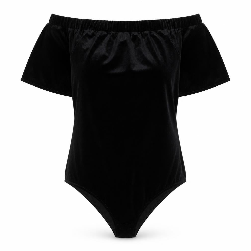 Womens UK Size M Blue Vanilla One-Piece Black Bodysuit