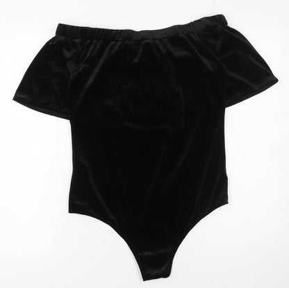 Womens UK Size M Blue Vanilla One-Piece Black Bodysuit