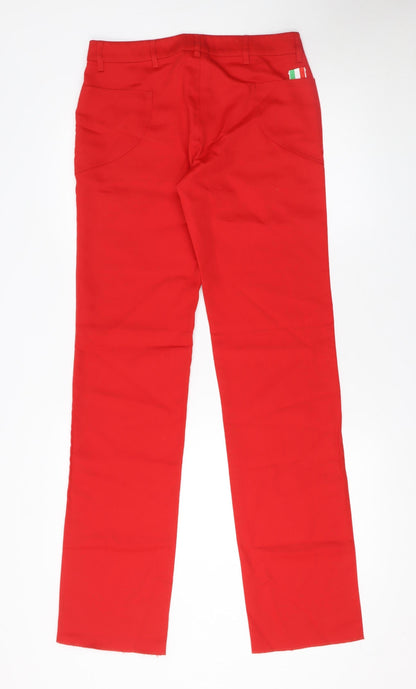 Womens UK Size XS PUMA Regular Fit Straight Red Trousers