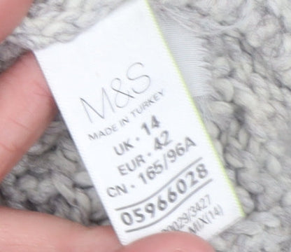 Womens UK Size 14 Marks and Spencer Grey Cardigan Jumper