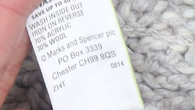 Womens UK Size 14 Marks and Spencer Grey Cardigan Jumper