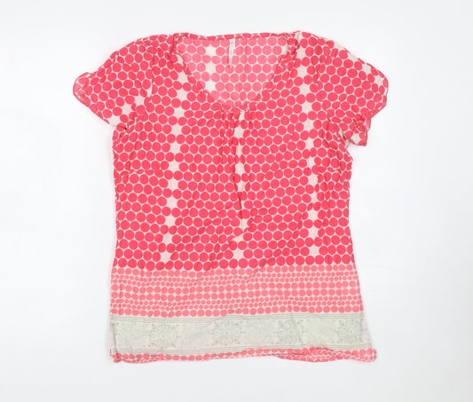 Womens UK Size M ZE-ZE Pink Tunic Blouse