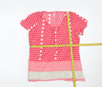 Womens UK Size M ZE-ZE Pink Tunic Blouse