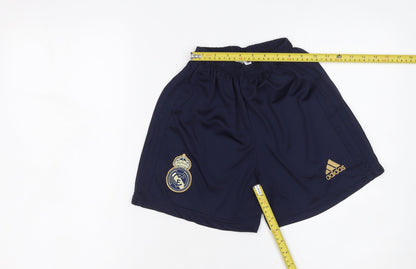 Adidas Boys Blue Real Madrid Athletic Football Shorts Size 152