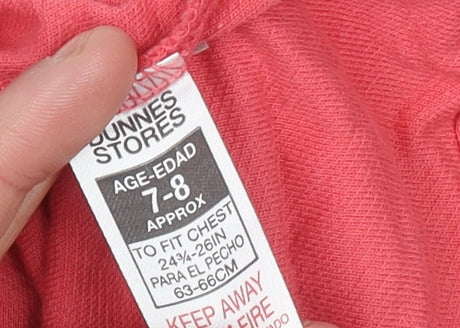 Girls UK Size 7-8 Years Dunnes Stores Red Basic T-Shirt