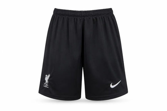 Front view of Nike boys’ black lfc athletic football shorts, size 176, polyester