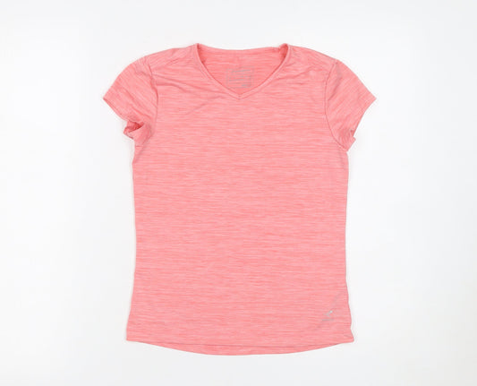 Energetics Girls Pink Short Sleeve V-Neck Activewear T-Shirt 10 Years