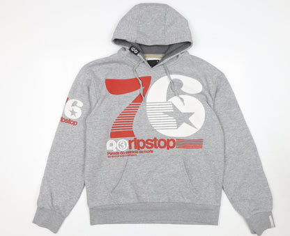 Mens UK Size XL Ripstop Grey Pullover Hoodie