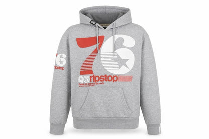 Mens UK Size XL Ripstop Grey Pullover Hoodie